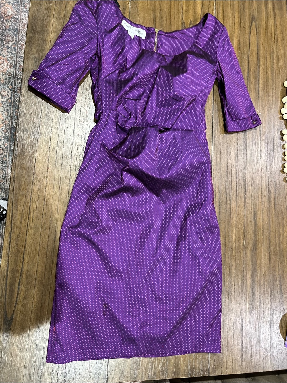 Sara Campbell Purple Midi Sheath Dress